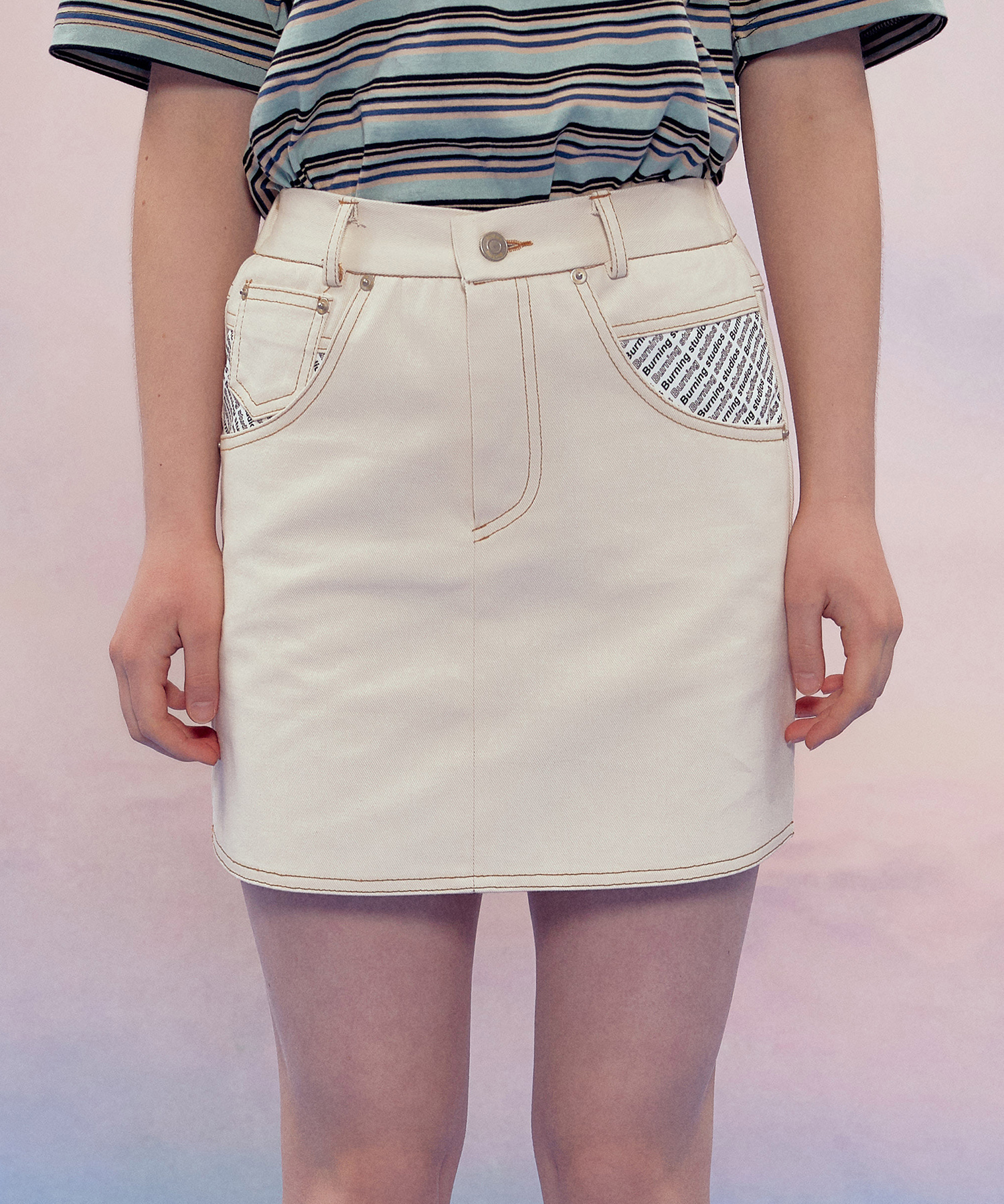 Short Cotton Skirt (Cream)